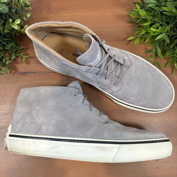 Tod's Men's Grey Suede Ankle Boots Size 10.5 - Picture 1 of 11